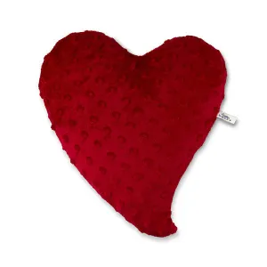 Hot/Cold - Small Heart Warmer Pillow - Red Minky