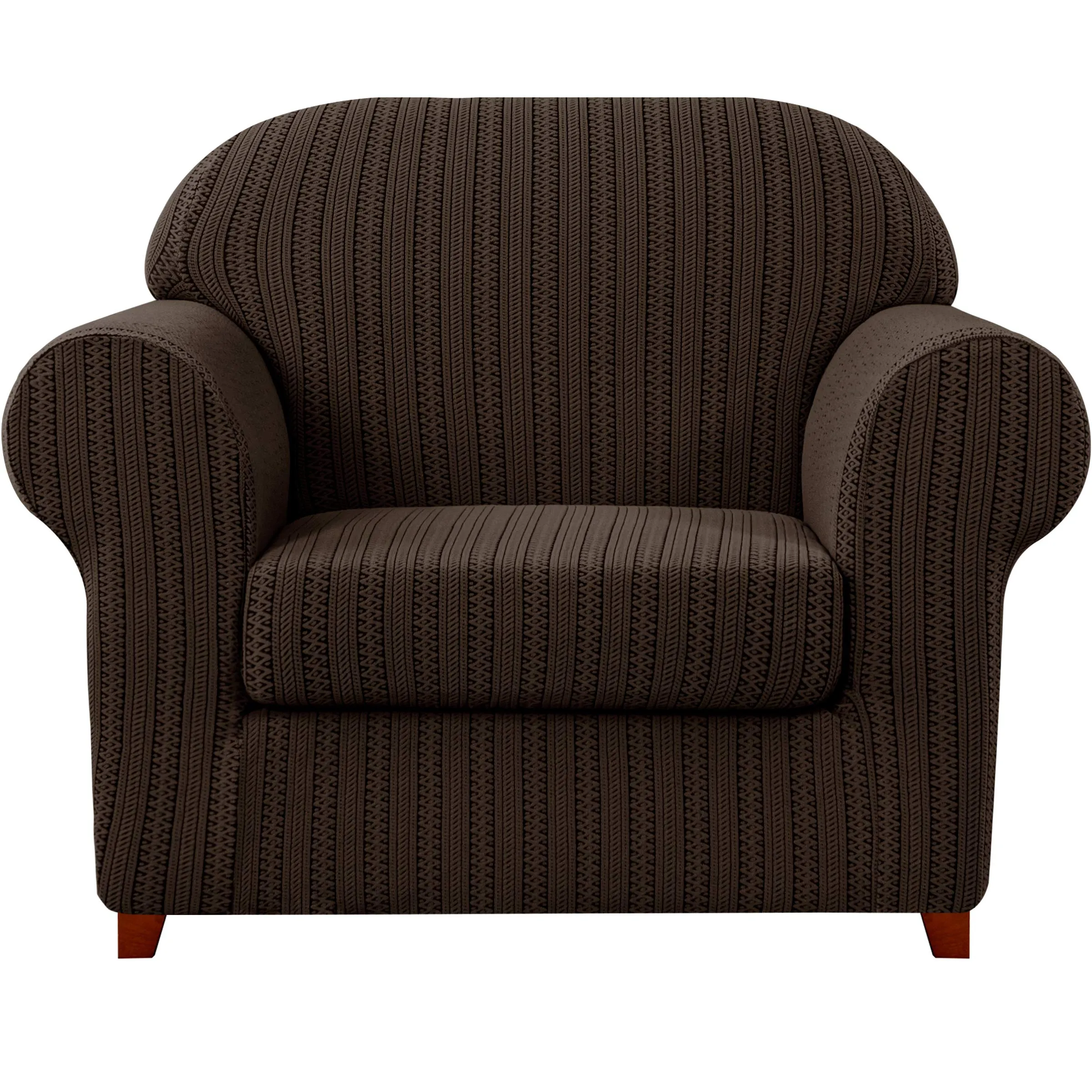 Knit and Stripes Stretch Armchair Cover