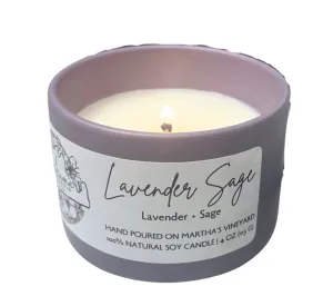 Lavender Sage Scented Candle, Martha's Vineyard Handmade Candle