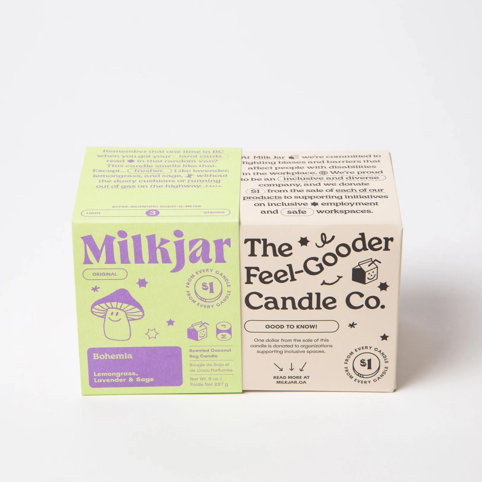 Milk Jar Candle Co Bohemia - Lemongrass, Lavender & Sage Coconut Soy 8oz Candle