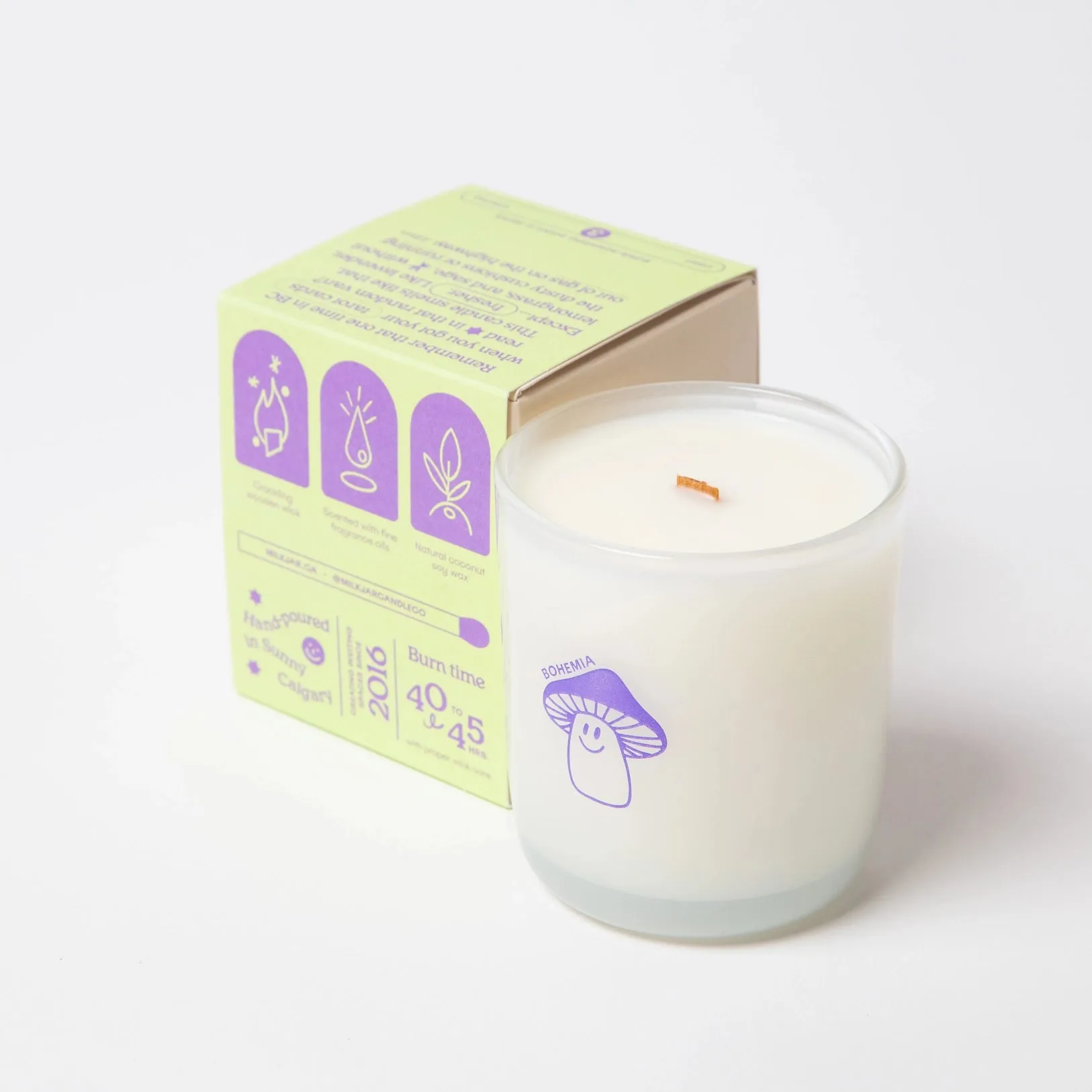 Milk Jar Candle Co Bohemia - Lemongrass, Lavender & Sage Coconut Soy 8oz Candle