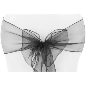 Organza Chair Sash - Black