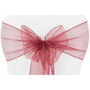 Organza Chair Sash - Burgundy