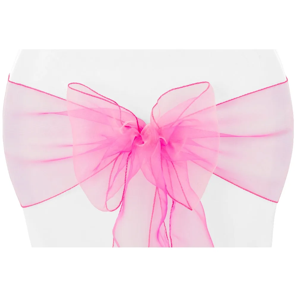 Organza Chair Sash - Fuchsia