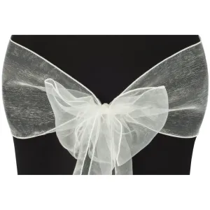 Organza Chair Sash - Ivory