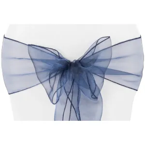 Organza Chair Sash - Navy Blue