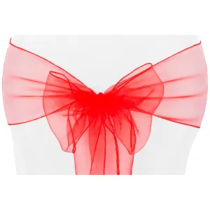 Organza Chair Sash - Red