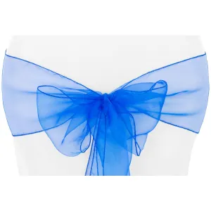 Organza Chair Sash - Royal Blue