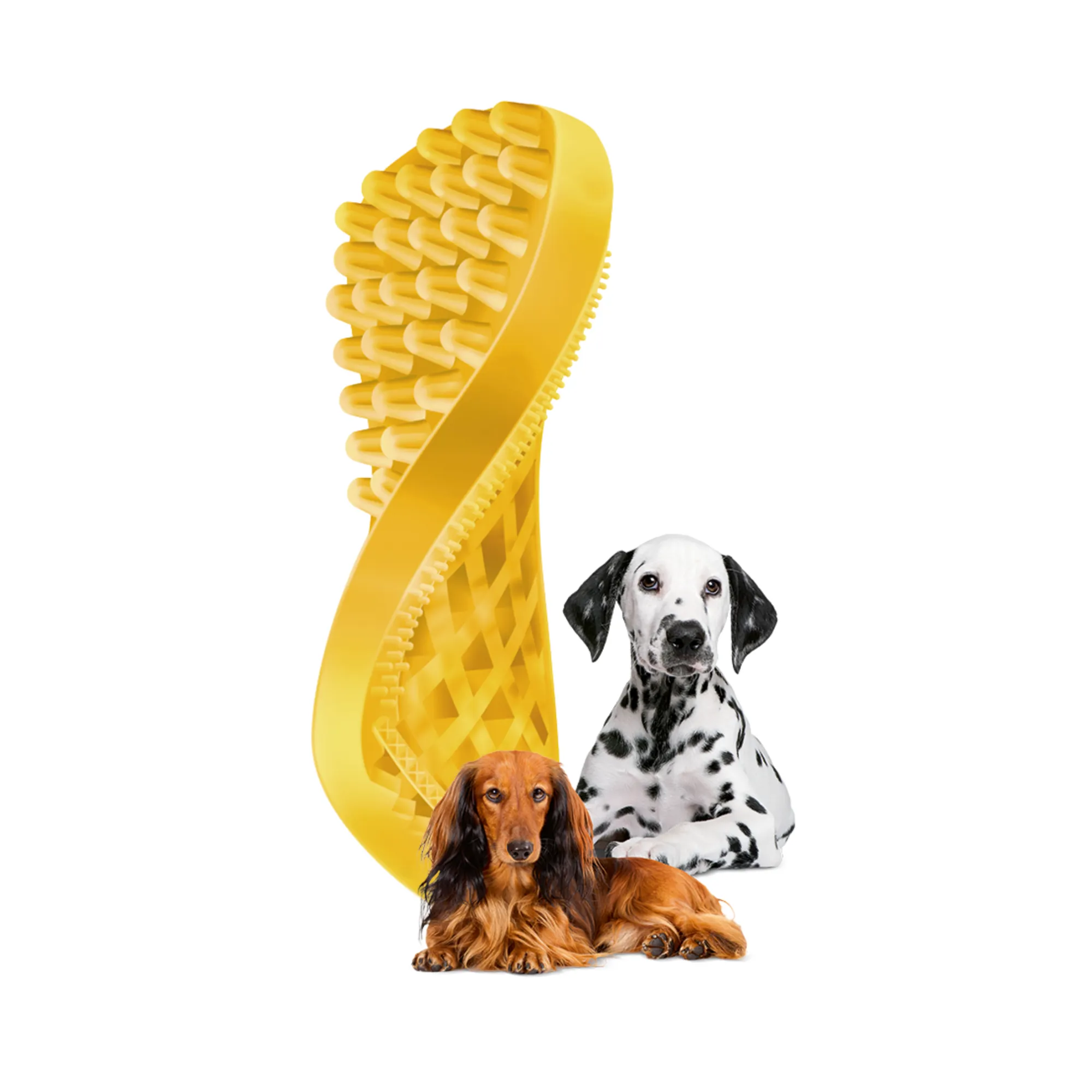 Pet   Me Medium Short and Long Hair Pet Brush Yellow