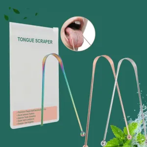 Tongue Scraper Cleaner Metal Cleaning Scraper for Men and Women Tongue Toothbrush Dental Oral Care Hygiene Tool